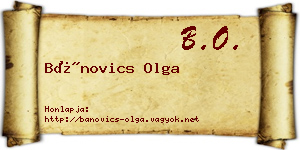 Bánovics Olga névjegykártya